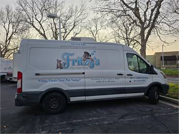 Fritzy's Mobile Grooming Van that can be combined with a Groomer Starter Package